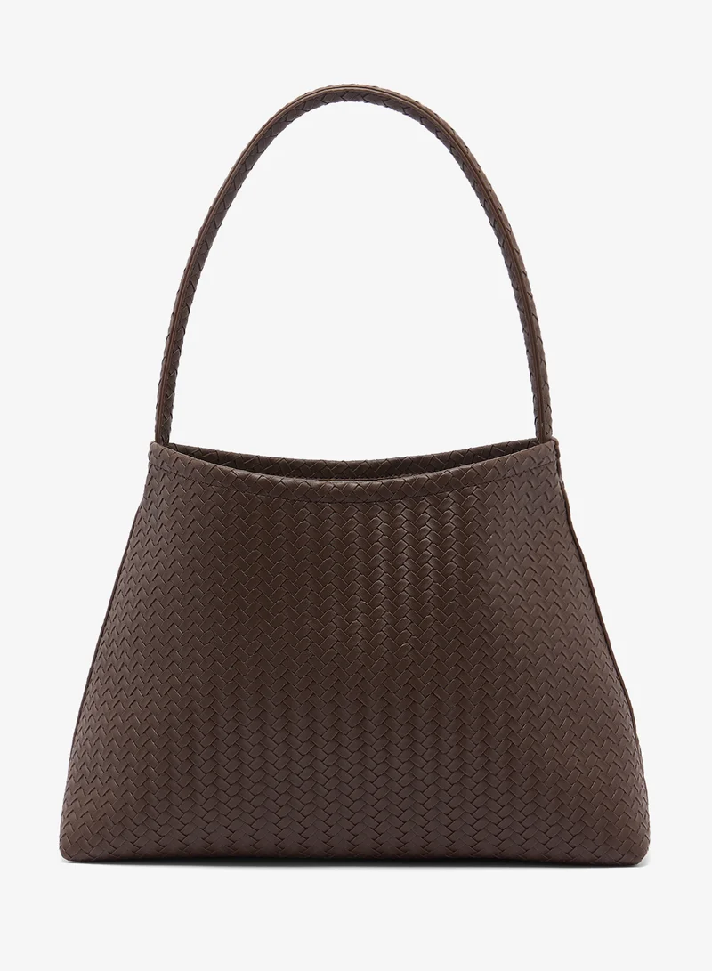 GLAMOROUS Brown Woven Tote Shoulder Bag